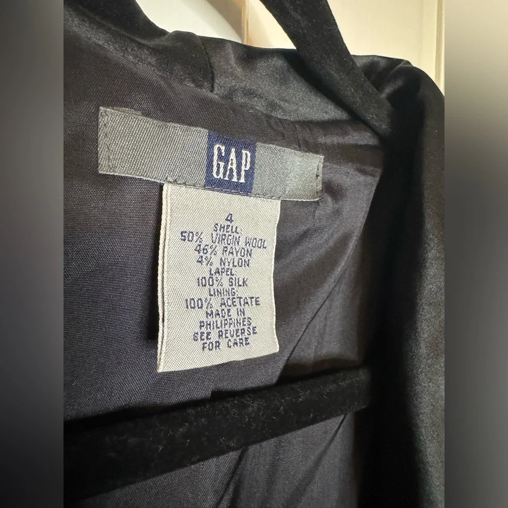 Gap Wool Blend Lined Black Blazer Size 4 Oversized
